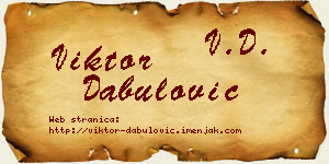 Viktor Dabulović vizit kartica